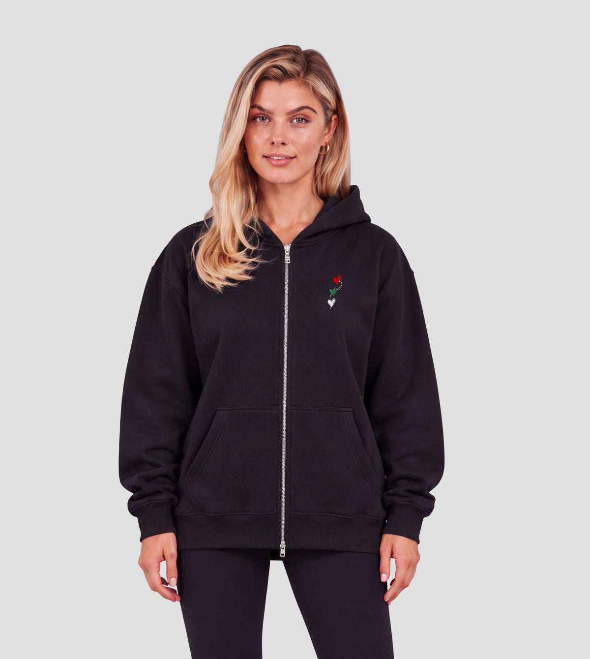 UAE – Three Hearts, One Nation – Premium Heavyweight Zip Hoodie